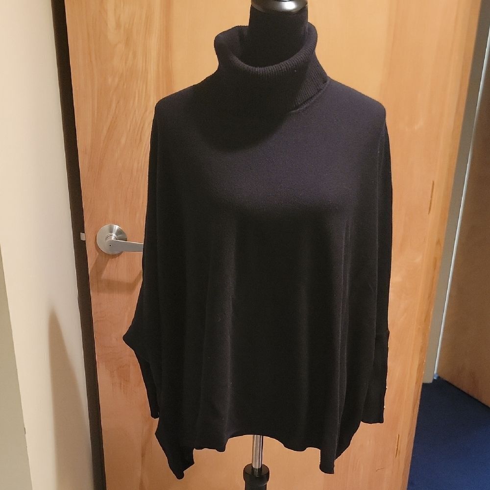 Alfani Elegant Black Oversized Turtleneck Sweater. Sz L